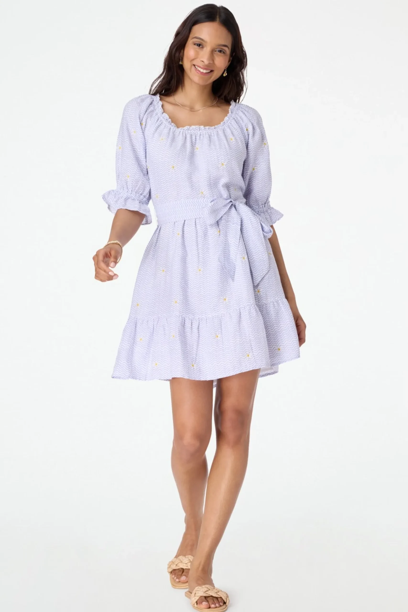 Ditsy Daisy Embroidered Miller Dress