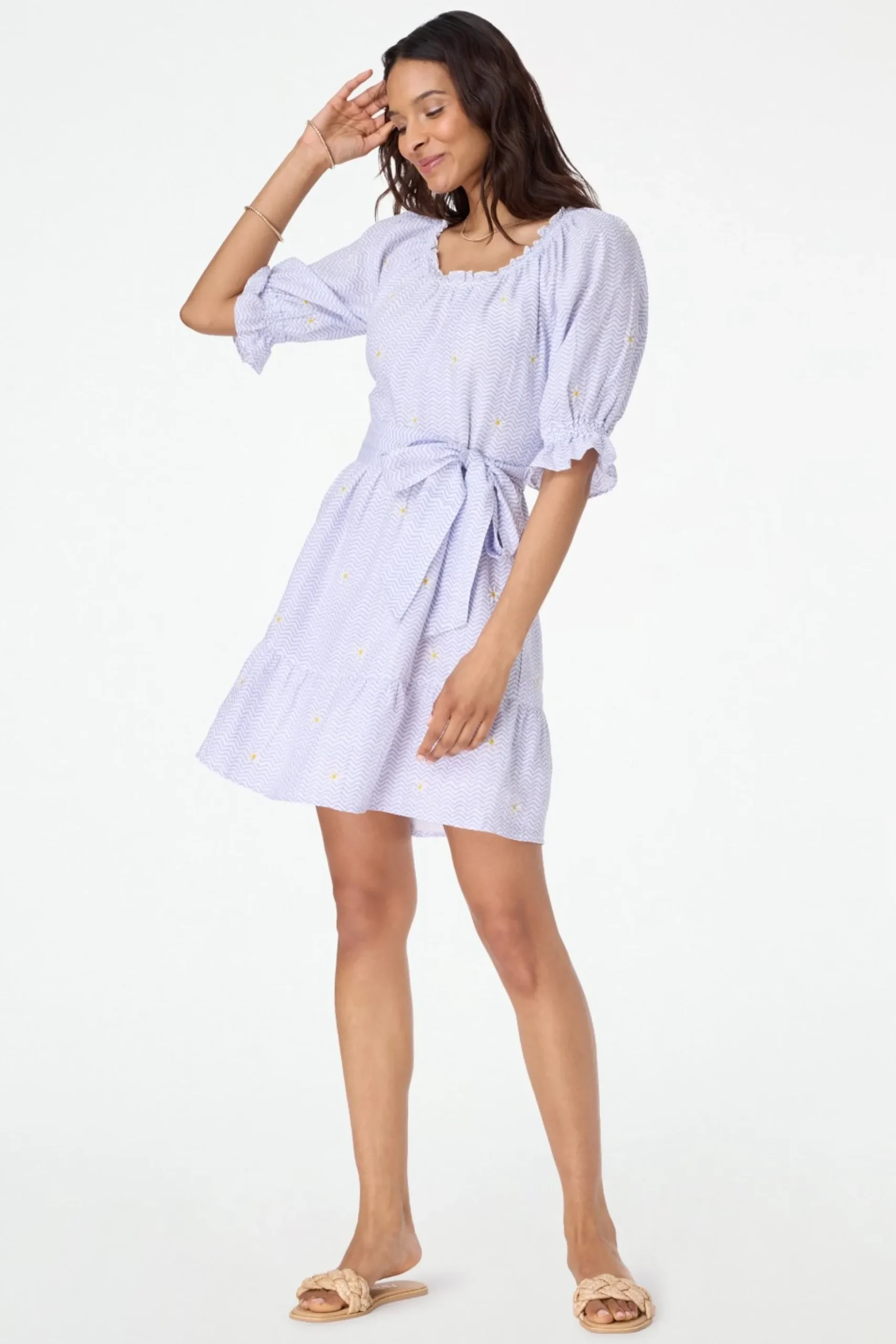 Ditsy Daisy Embroidered Miller Dress