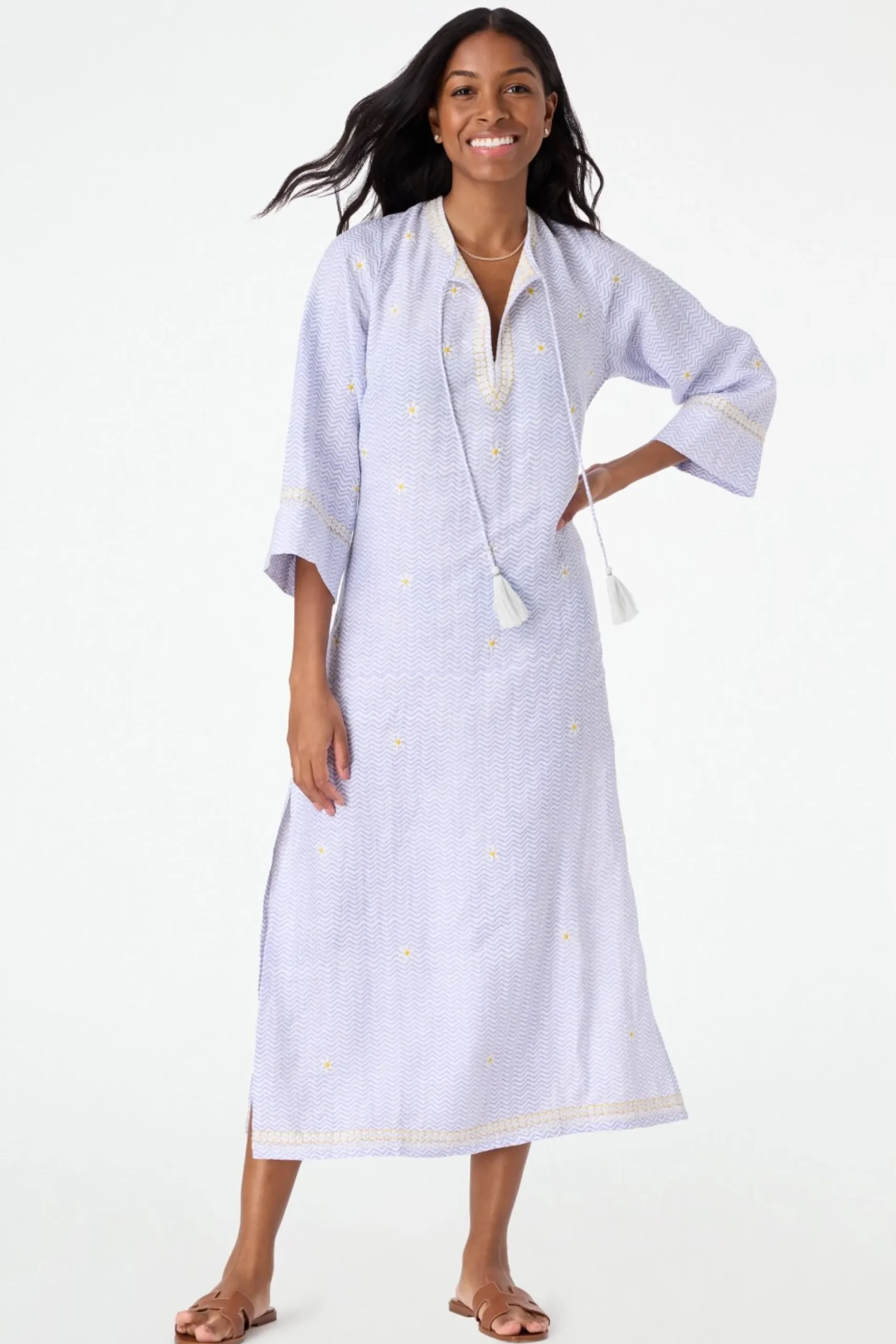 Ditsy Daisy Embroidered Punta Long Kurta