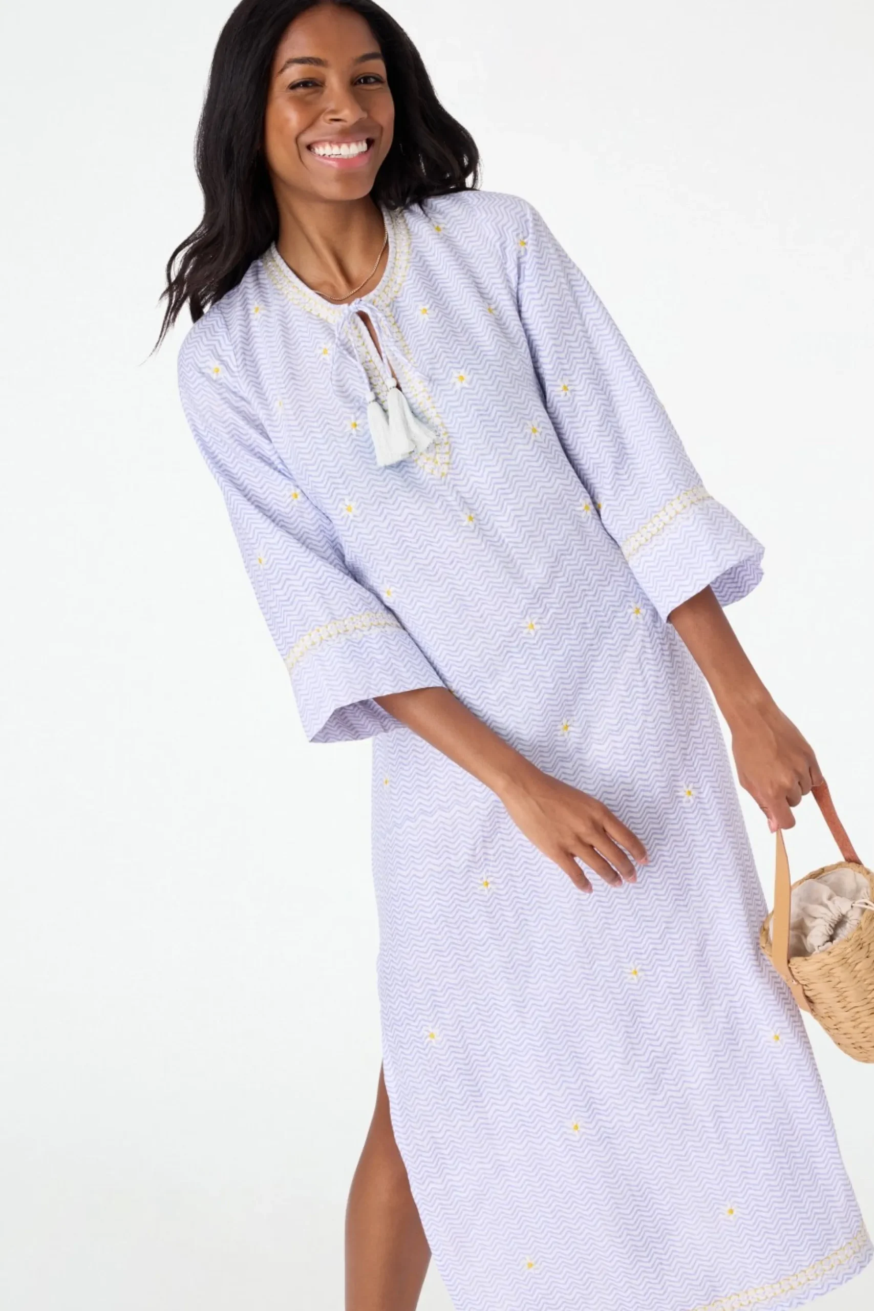 Ditsy Daisy Embroidered Punta Long Kurta