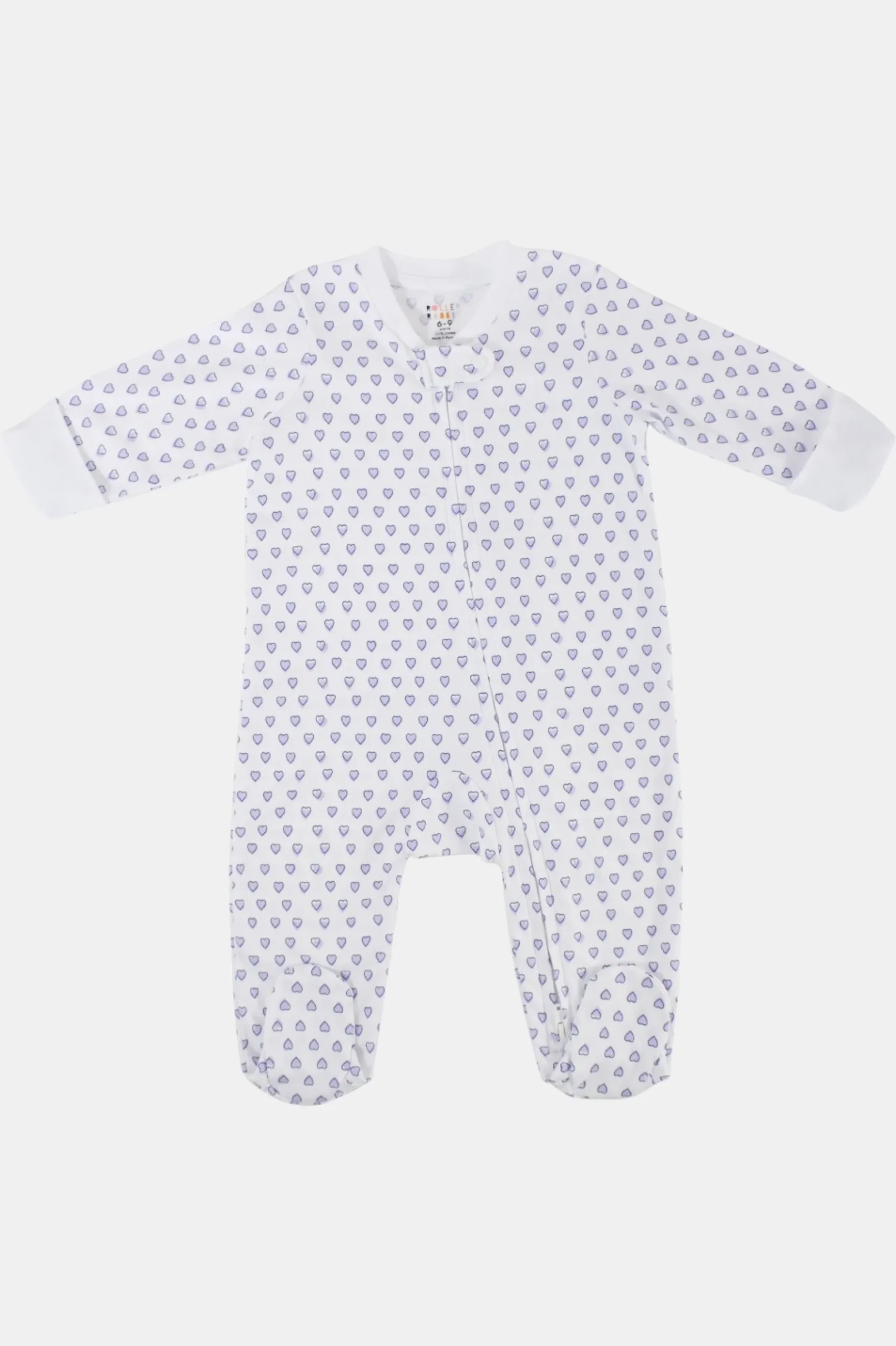 Infant Hearts Zipper Footie