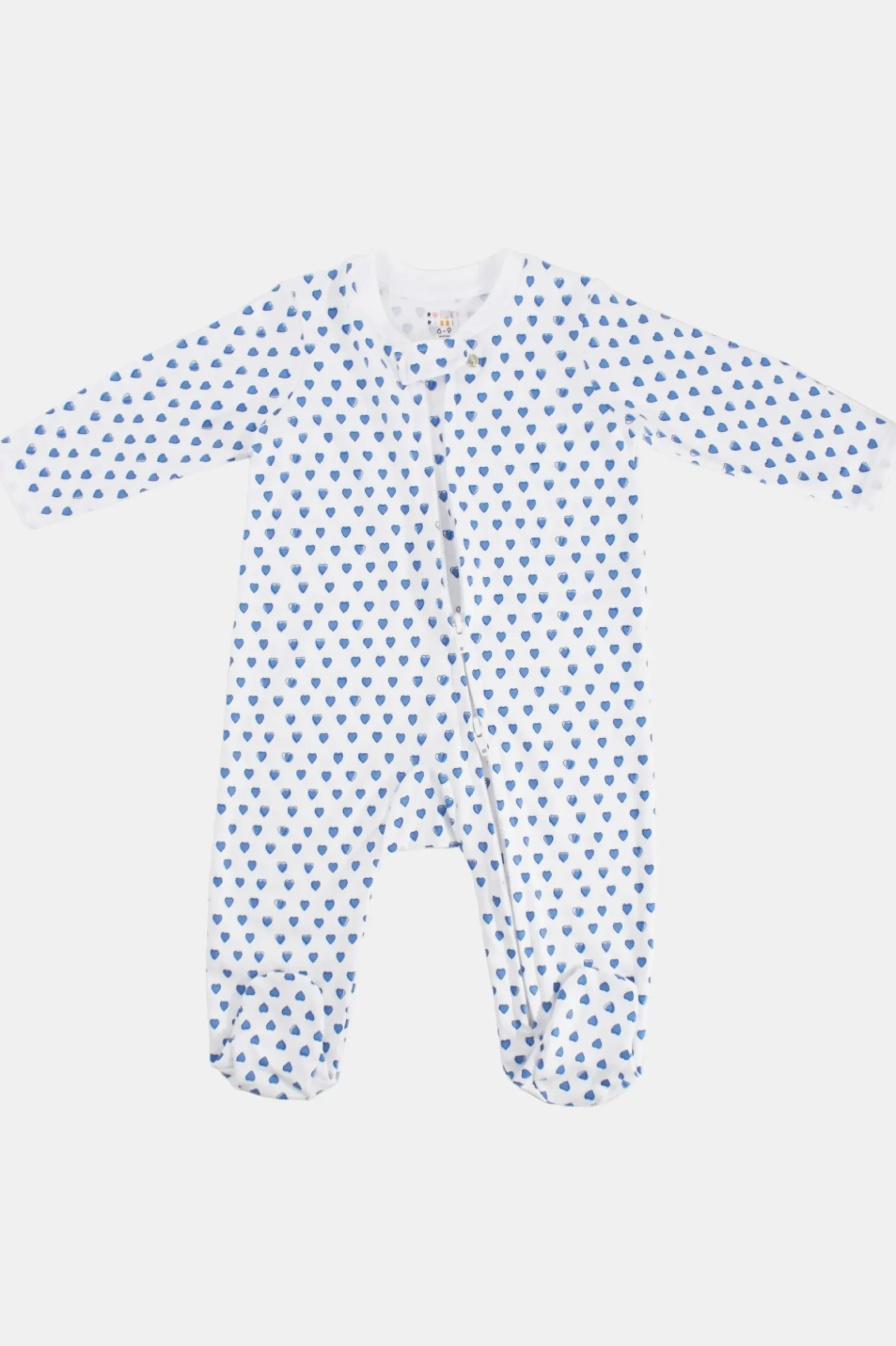 Infant Hearts Zipper Footie