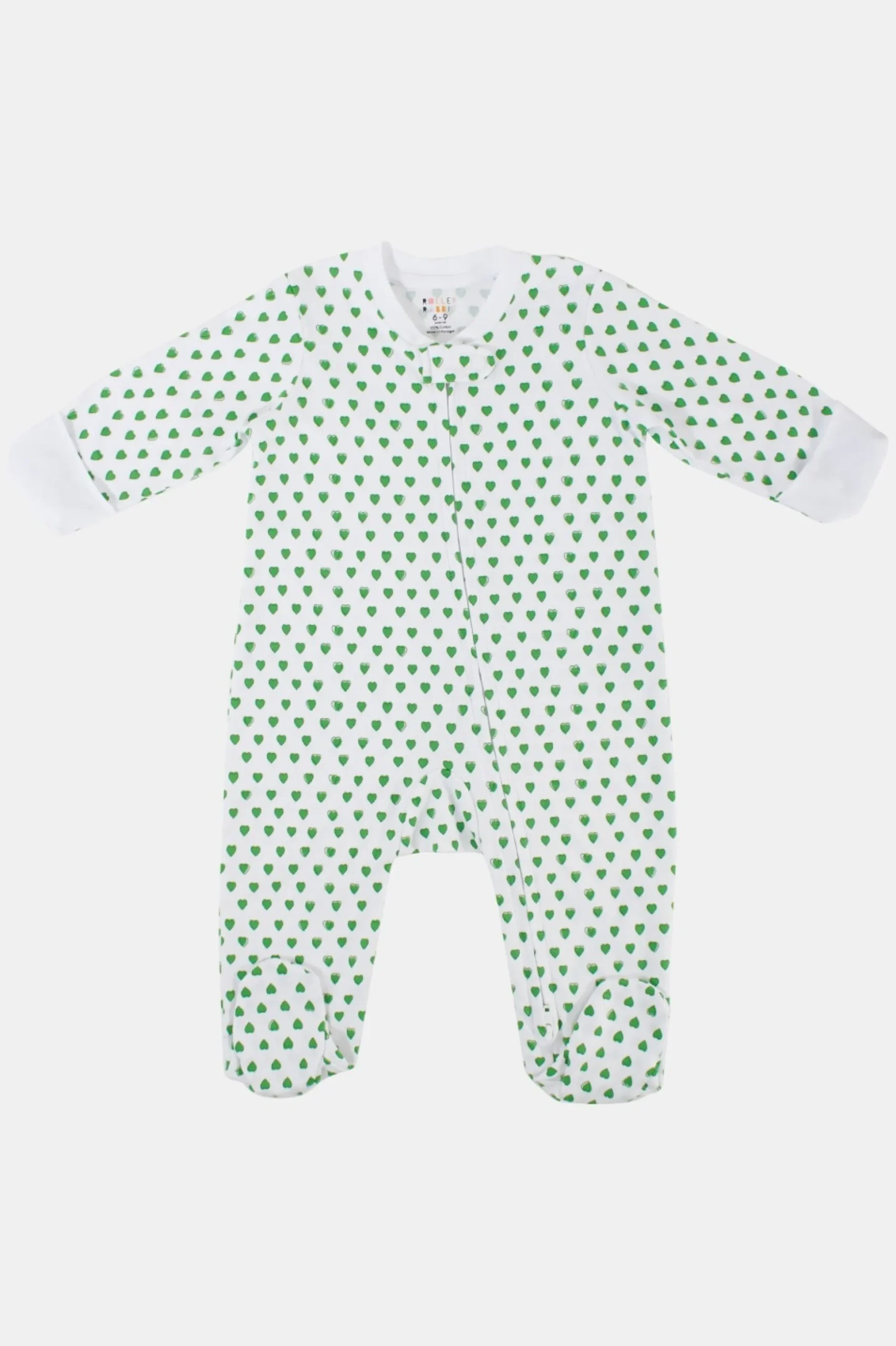 Infant Hearts Zipper Footie
