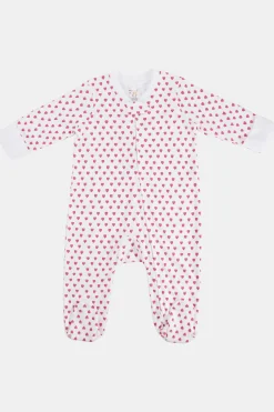 Infant Hearts Zipper Footie