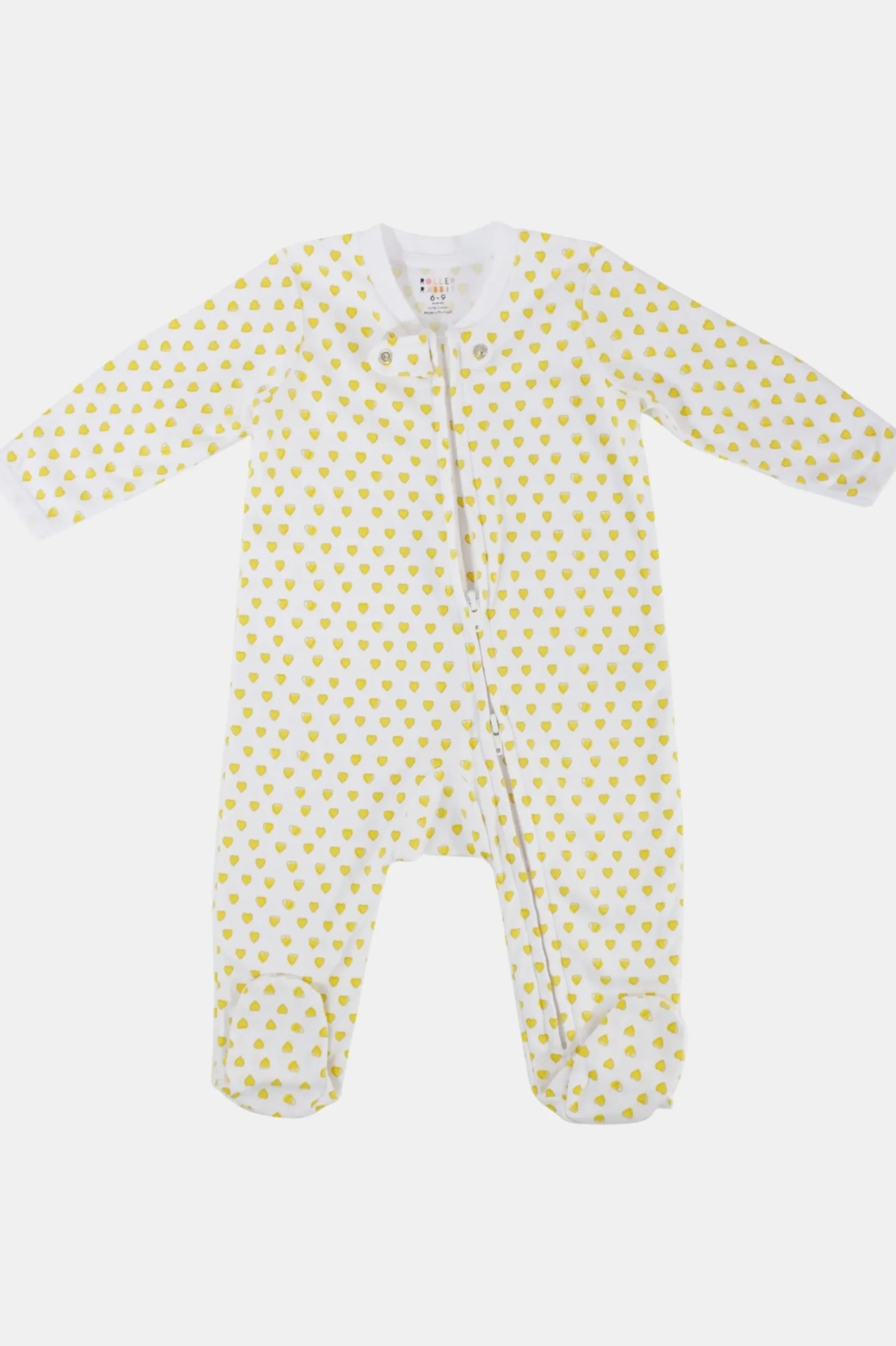 Infant Hearts Zipper Footie