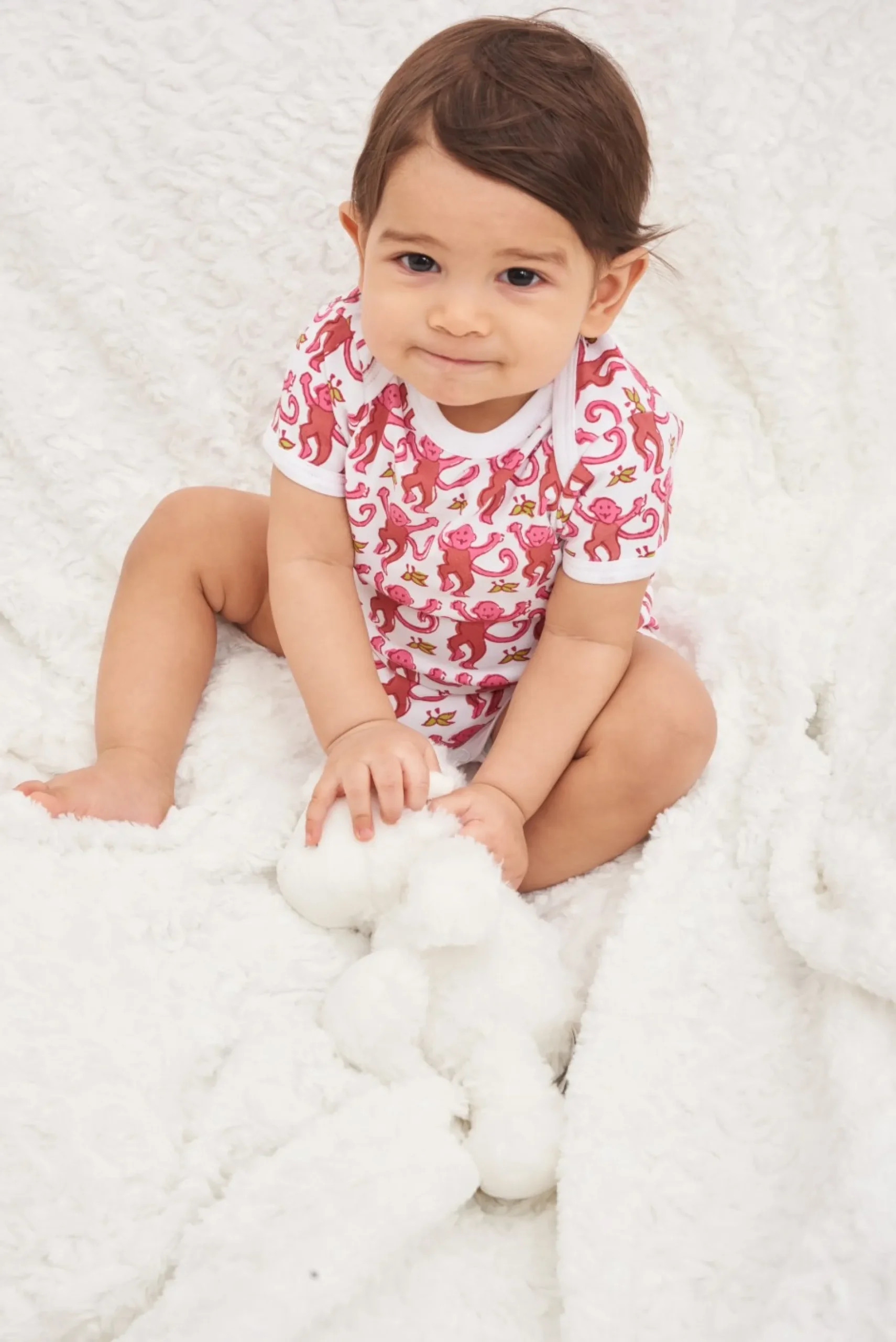 Infant Monkey Short Sleeve Onesie