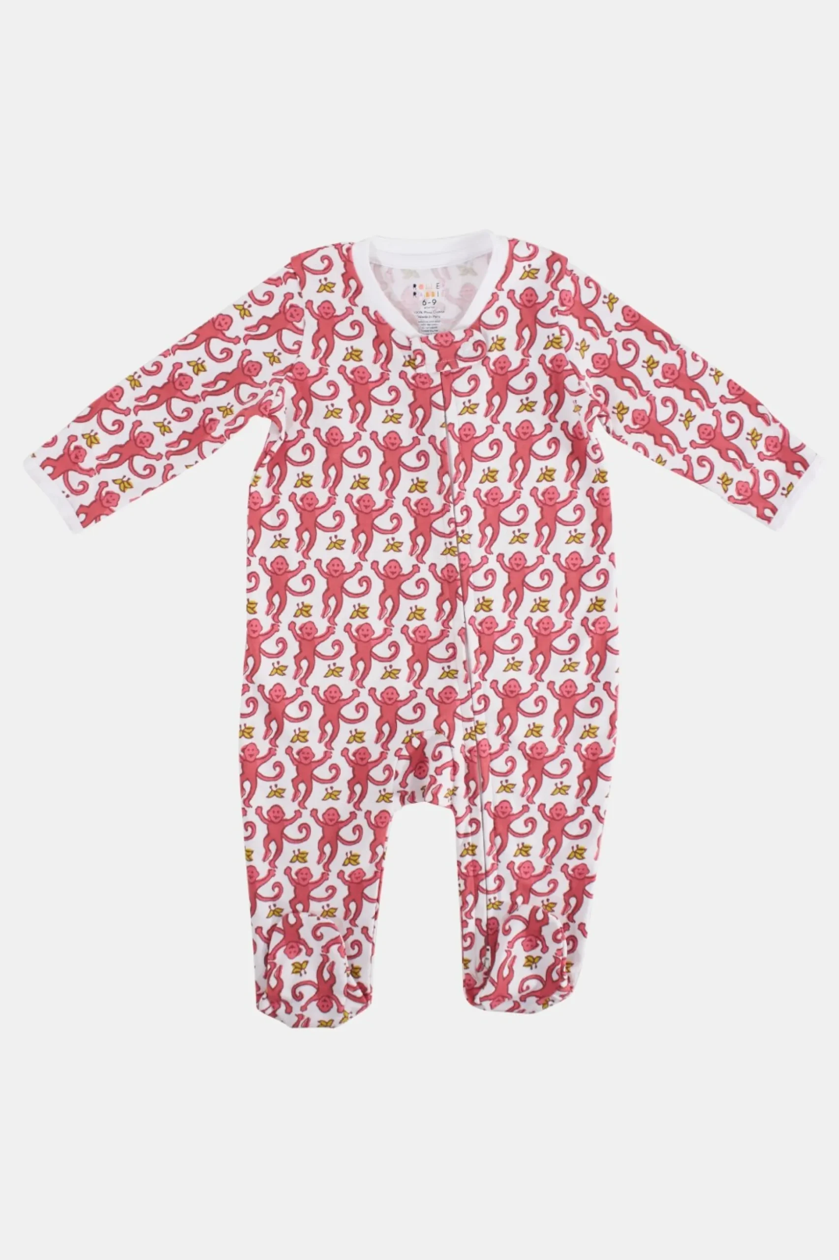 Infant Monkey Zipper Footie