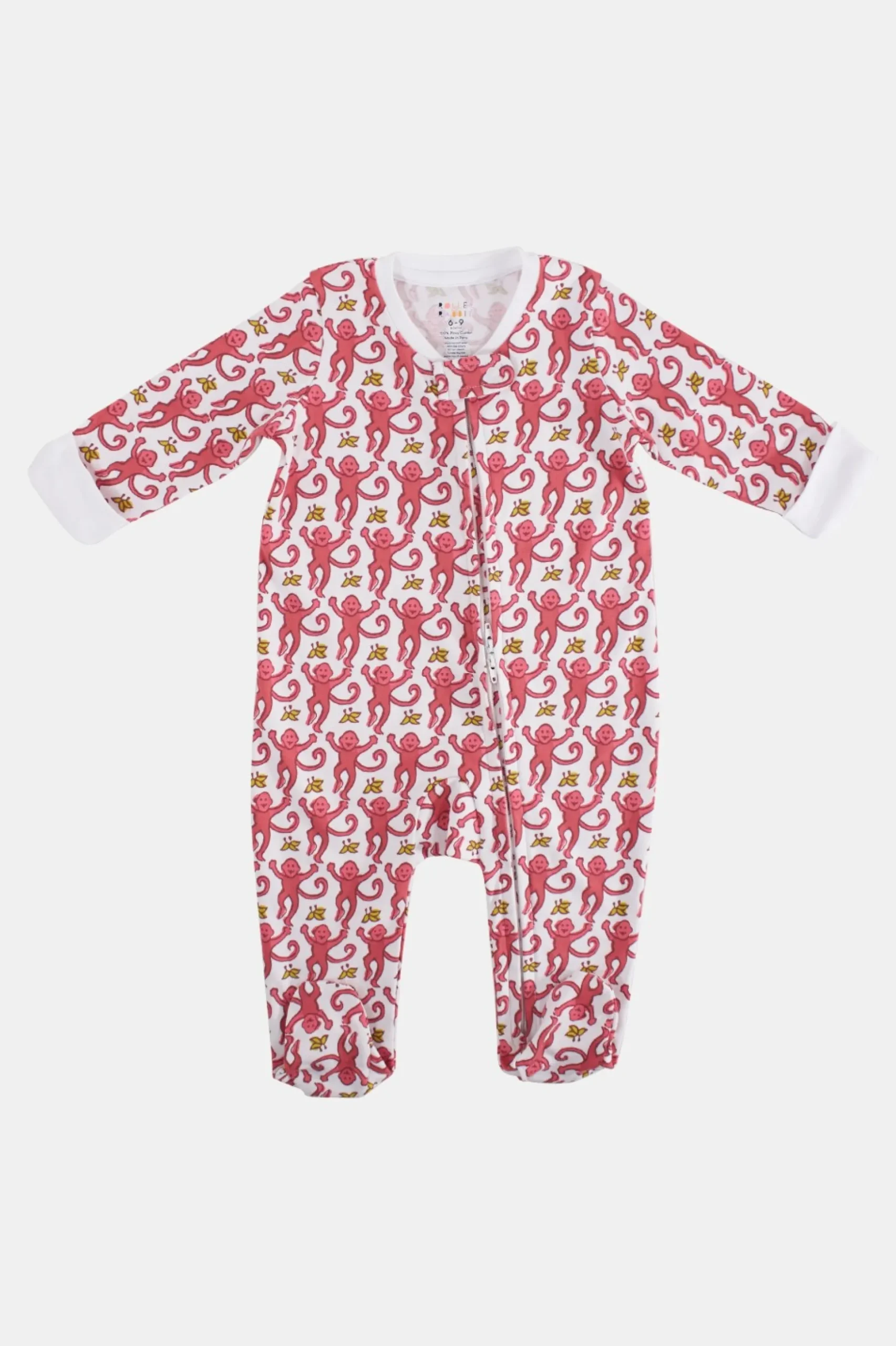 Infant Monkey Zipper Footie