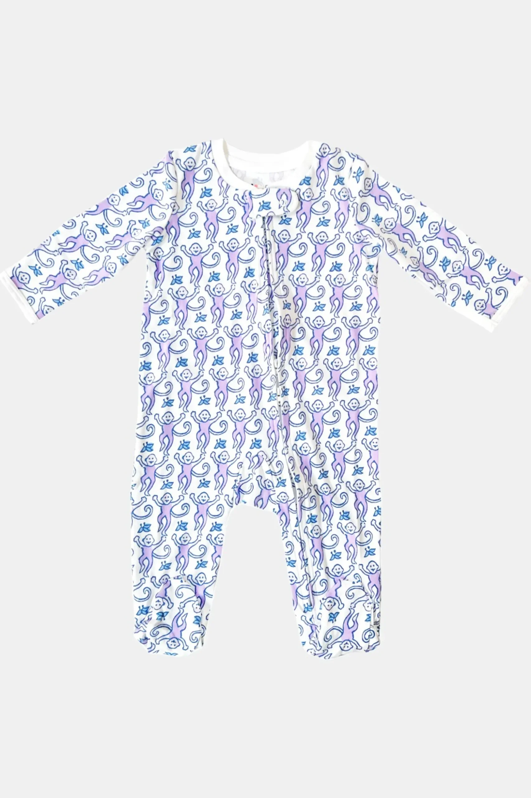 Infant Monkey Zipper Footie