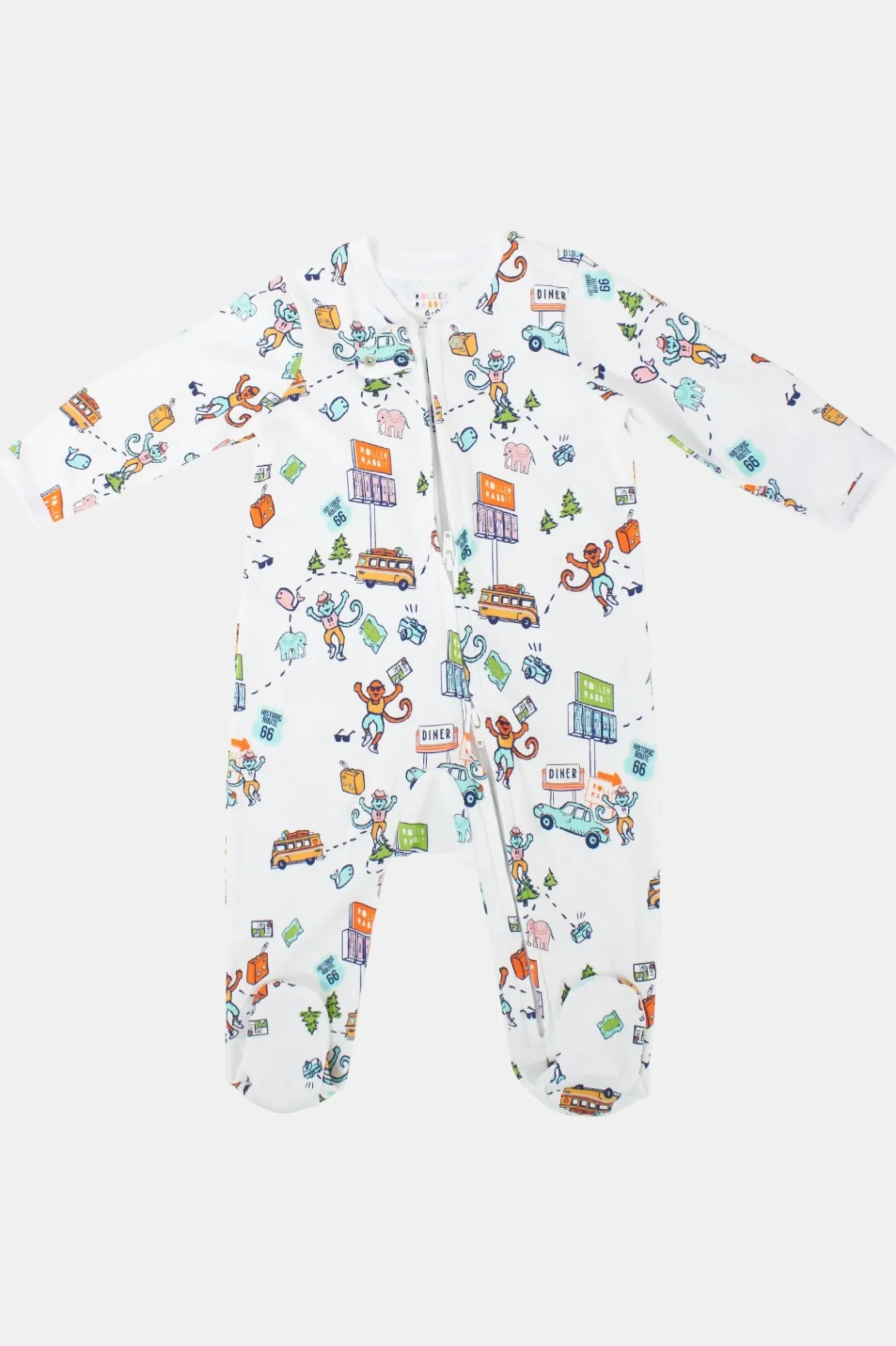 Infant On The Road Zipper Footie