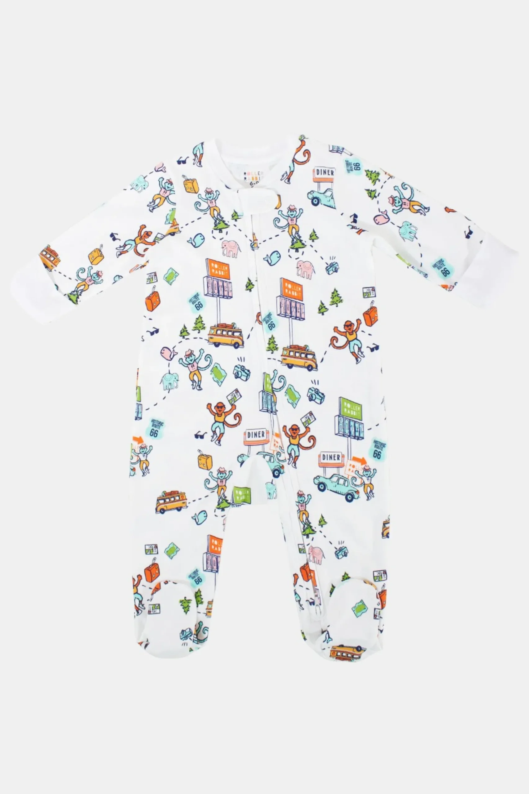 Infant On The Road Zipper Footie