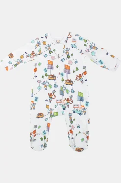 Infant On The Road Zipper Footie