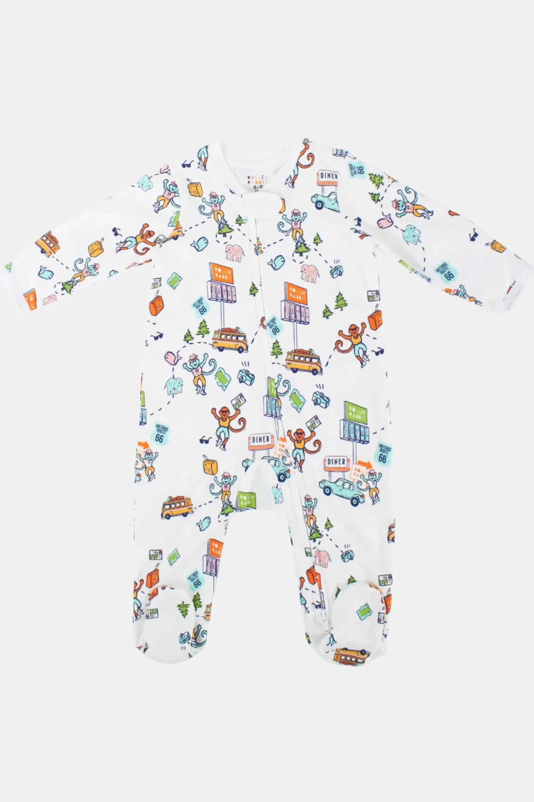 Infant On The Road Zipper Footie