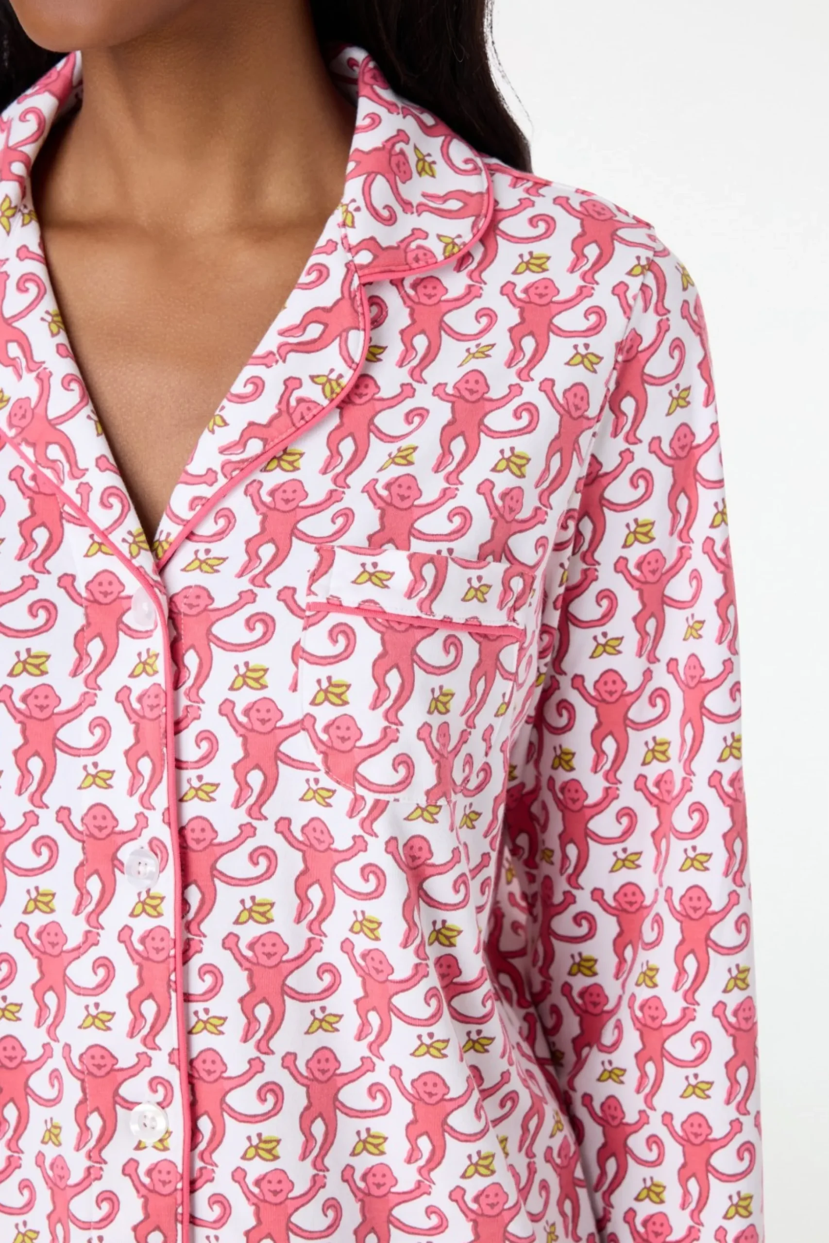 Monkey Long Sleeve Polo Pajamas