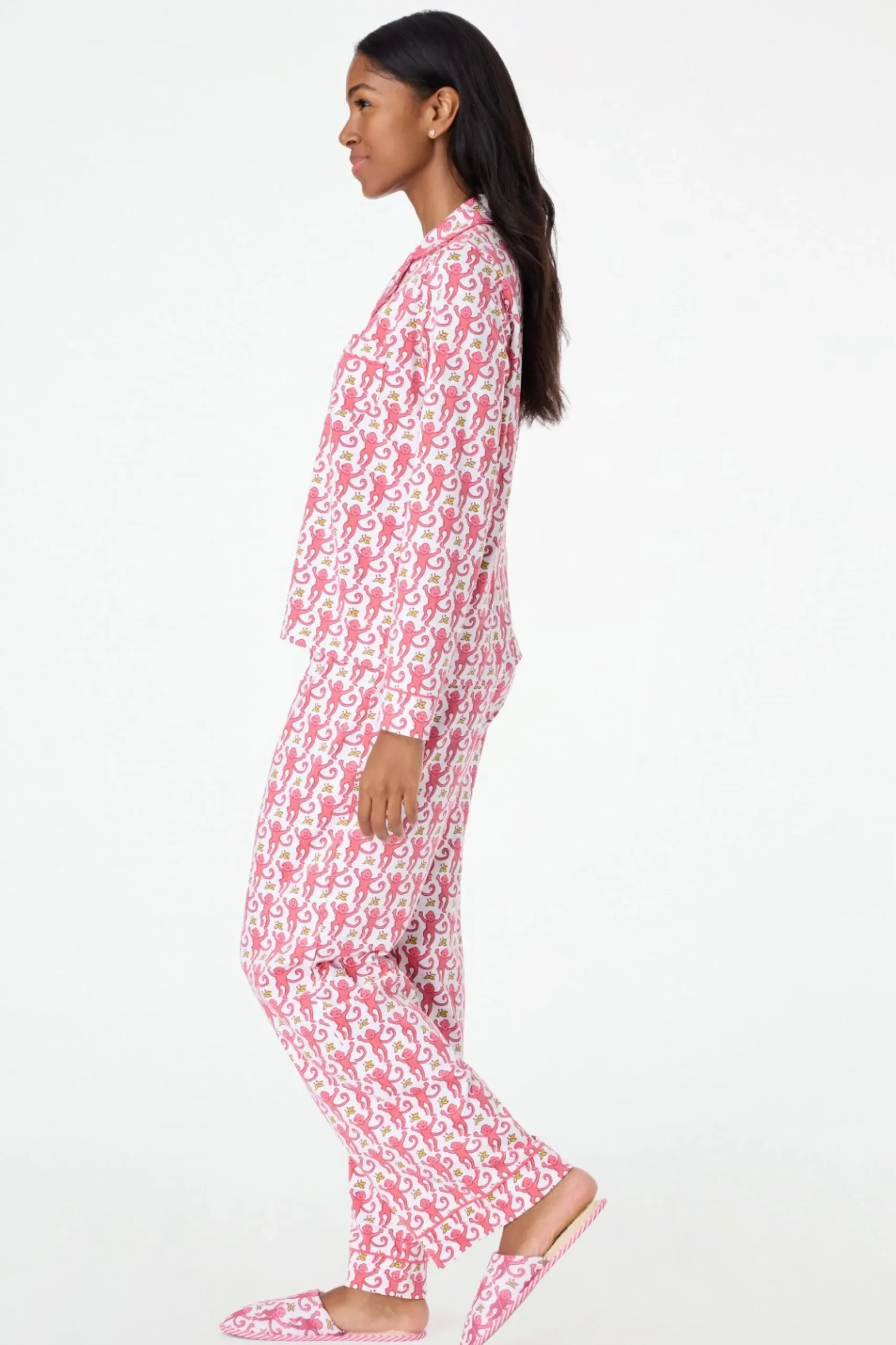 Monkey Long Sleeve Polo Pajamas