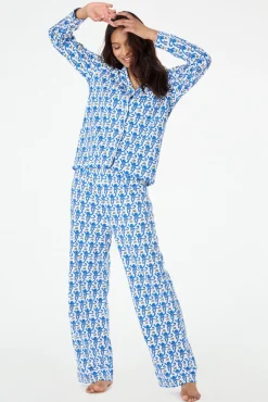 Monkey Long Sleeve Polo Pajamas