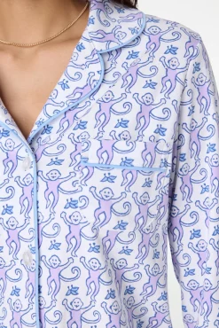 Monkey Long Sleeve Polo Pajamas