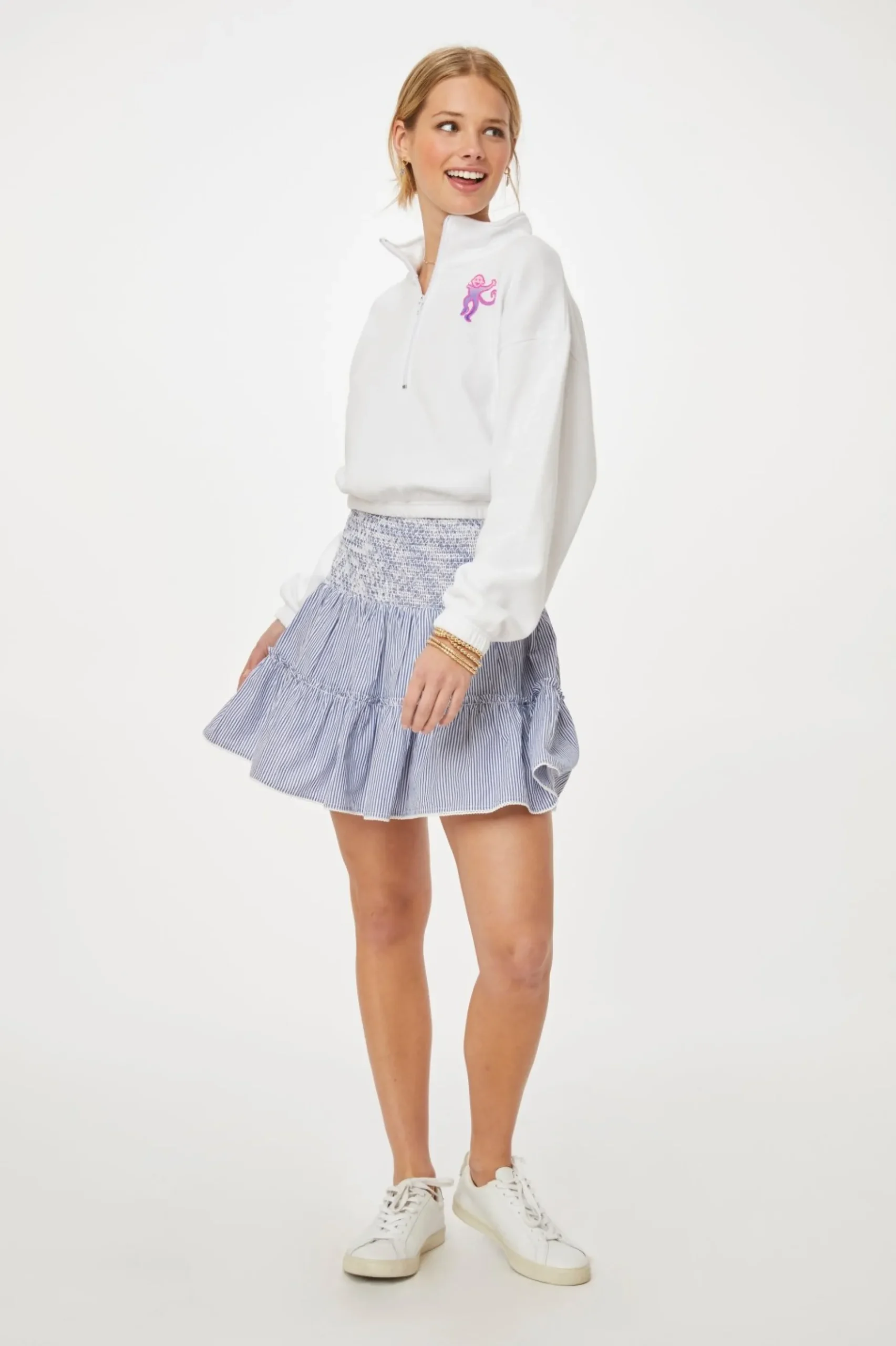 Monkey Puff Half Zip Sweatshirt